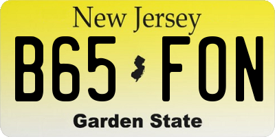 NJ license plate B65FON