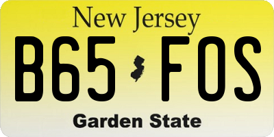 NJ license plate B65FOS