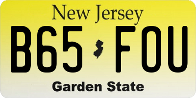 NJ license plate B65FOU