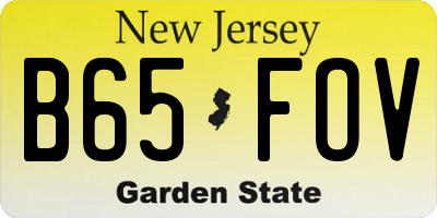 NJ license plate B65FOV