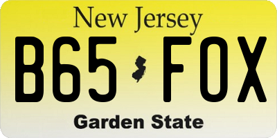 NJ license plate B65FOX