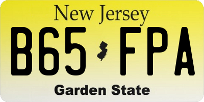NJ license plate B65FPA