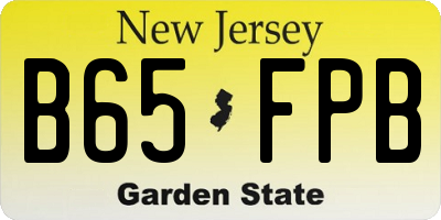 NJ license plate B65FPB