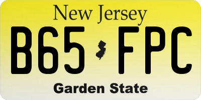 NJ license plate B65FPC