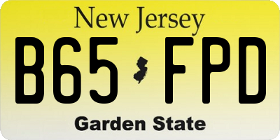 NJ license plate B65FPD