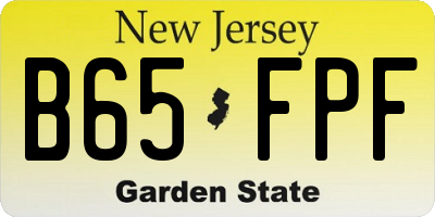 NJ license plate B65FPF