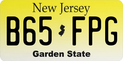 NJ license plate B65FPG