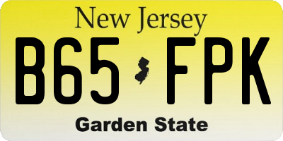 NJ license plate B65FPK
