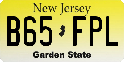 NJ license plate B65FPL