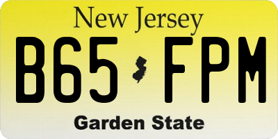NJ license plate B65FPM
