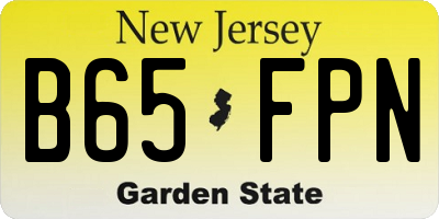 NJ license plate B65FPN