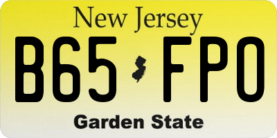 NJ license plate B65FPO