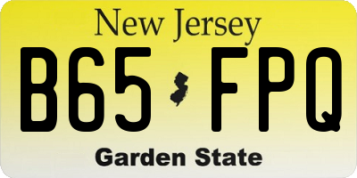 NJ license plate B65FPQ