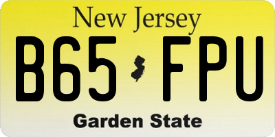 NJ license plate B65FPU