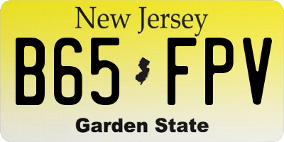 NJ license plate B65FPV