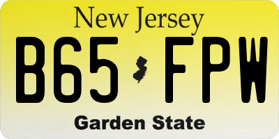 NJ license plate B65FPW