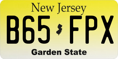 NJ license plate B65FPX