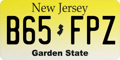 NJ license plate B65FPZ