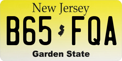NJ license plate B65FQA