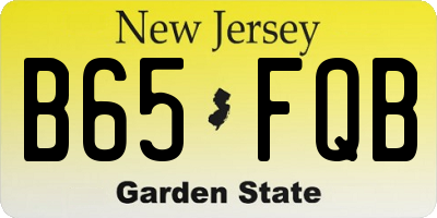 NJ license plate B65FQB