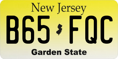 NJ license plate B65FQC