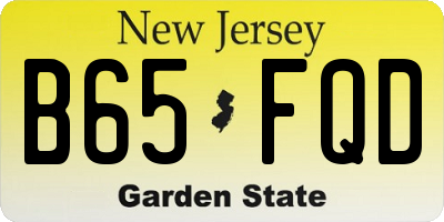 NJ license plate B65FQD