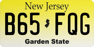 NJ license plate B65FQG