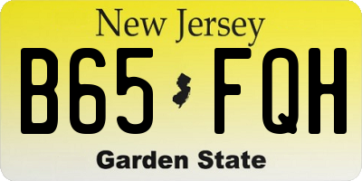 NJ license plate B65FQH