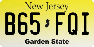 NJ license plate B65FQI