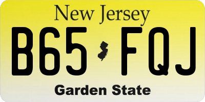 NJ license plate B65FQJ