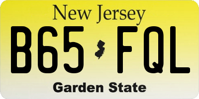 NJ license plate B65FQL