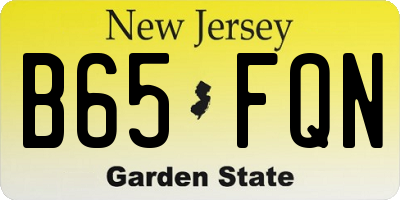 NJ license plate B65FQN
