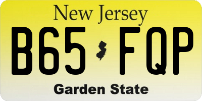 NJ license plate B65FQP