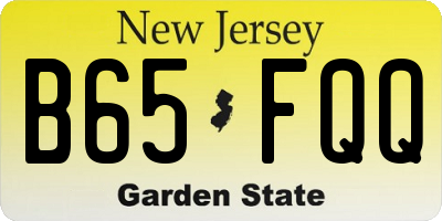 NJ license plate B65FQQ