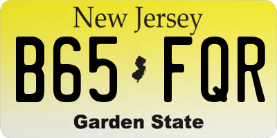 NJ license plate B65FQR
