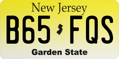 NJ license plate B65FQS