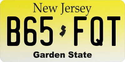 NJ license plate B65FQT