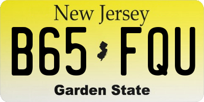 NJ license plate B65FQU