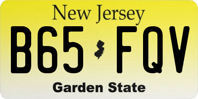 NJ license plate B65FQV