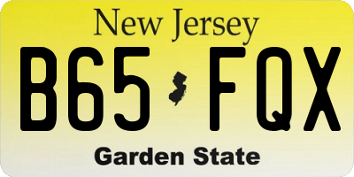 NJ license plate B65FQX