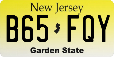 NJ license plate B65FQY