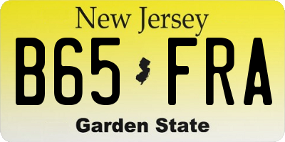 NJ license plate B65FRA