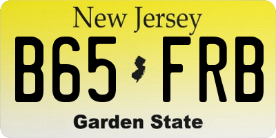 NJ license plate B65FRB