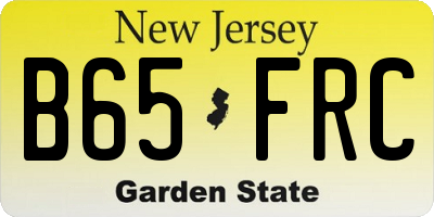 NJ license plate B65FRC
