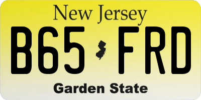 NJ license plate B65FRD