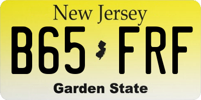 NJ license plate B65FRF