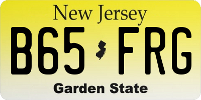 NJ license plate B65FRG