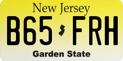 NJ license plate B65FRH