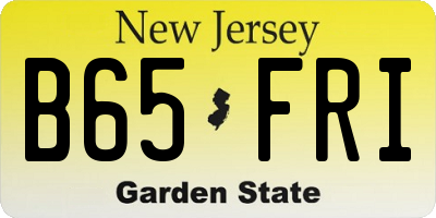 NJ license plate B65FRI