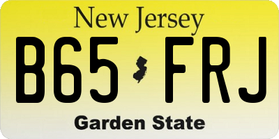 NJ license plate B65FRJ
